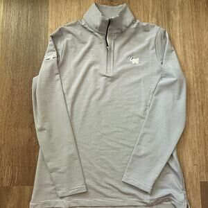 Peter Millar Scotty Cameron bull dog 1/4 zip up pullover womens large striped